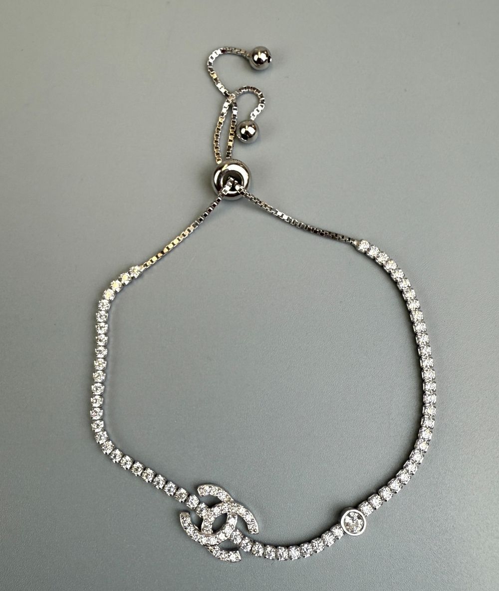 Silver Stone Set Bracelet