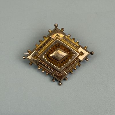 Victorian 9ct Gold Mourning Brooch - Approx Gross W 6.3g