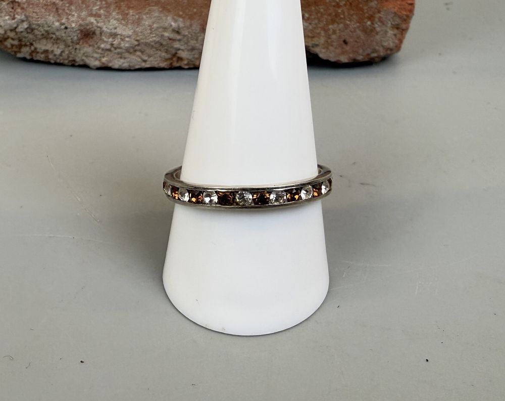 Silver Stone Set Eternity Ring - Approx Size U