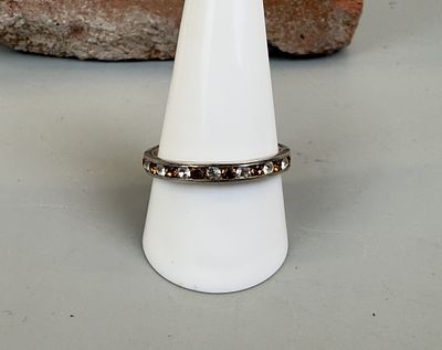 Silver Stone Set Eternity Ring - Approx Size U