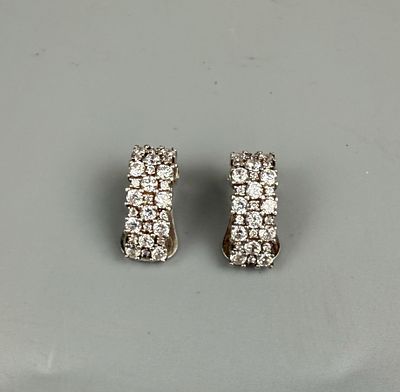 Pair of Silver Stone Set Clip on Earrings