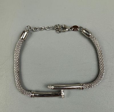 Silver Nail Design Bracelet