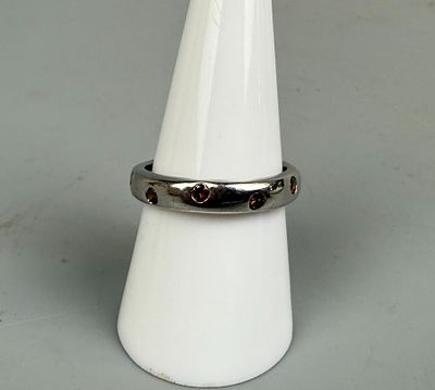 Silver Topaz Set Eternity Ring Approx. Size - Q