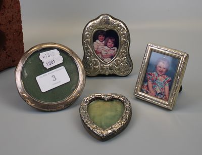 4 Small Hallmarked Silver Photo Frames