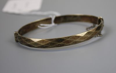 22ct Gold on Silver Bangle - Approx 20.8g