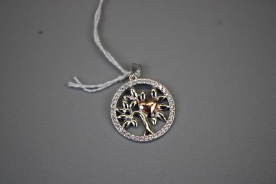 Silver Stone Set Tree of Life Pendant