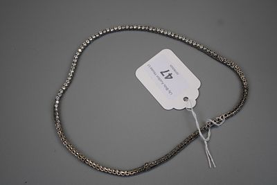 Silver Stone Set Tennis Necklace - Approx Gross Weight 25.7g