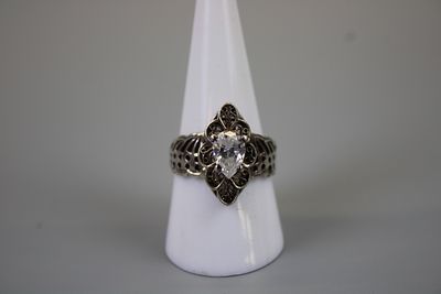 925 Silver Stone Set Ring Approx. Size - S