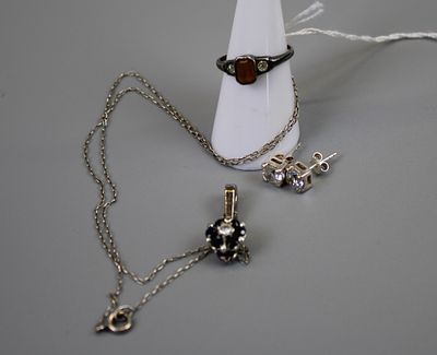 Collection Silver Jewellery to include 9ct gold ½ shank ring