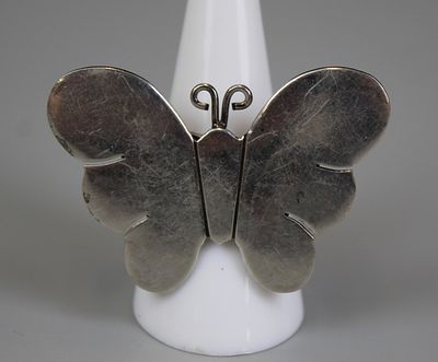 Large Silver Butterfly Ring Adjustable Size