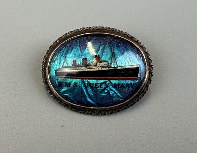 Silver Butterfly Wing RMS Queen Mary Brooch