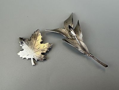 2 Silver Bond Boyd Brooches