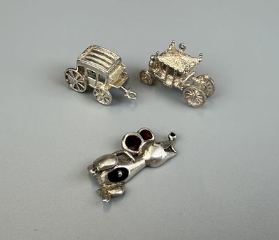 2 Silver Charms &amp; A Silver Mouse Pendant