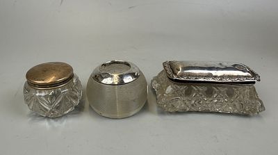 3 Hallmarked Silver Topped Pots