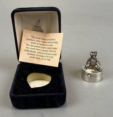 Hallmarked Silver Articulated Bear Tooth Fairy Box