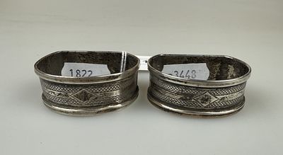 Pair of Hallmarked Silver Napkin Rings - Approx W 19.7g