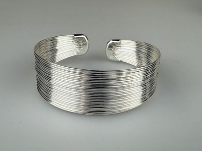 Silver Wire Work Cuff Bangle