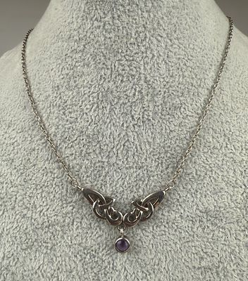 Silver Kitheath Celtic Amethyst Set Necklace