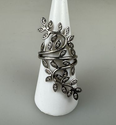 Silver Stone Set Ring Approx. Size O