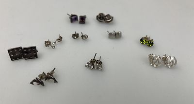 10 Pairs of Silver Earrings