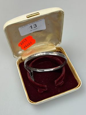 Hallmarked Silver Cased Christening Bangle