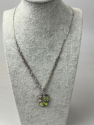 Silver Flower Pendant on Silver Chain