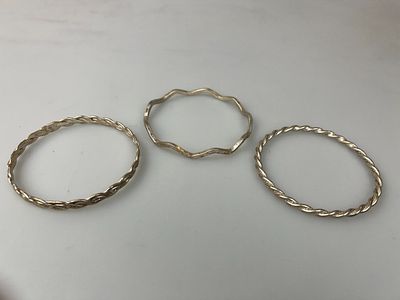 Three Silver Bangles - Approx 43g