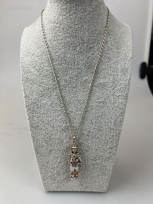 Silver Articulated Clown Pendant on Silver Chain - Approx 16g