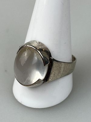 Silver Moonstone Set Ring Approx. Size X
