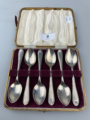 Hallmarked Silver Cased Set of 6 Tea Spoons - Approx W 84g