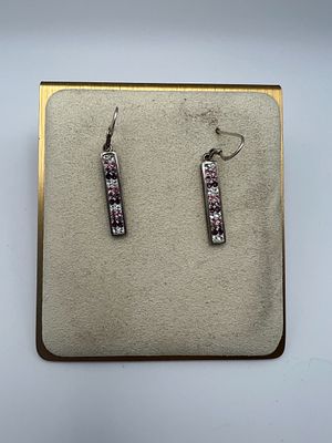 Pair of Silver Multi Stone Set Drop Earrings