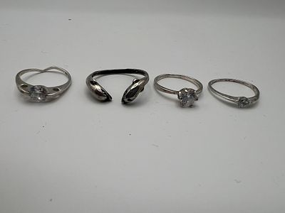 4 Silver Rings