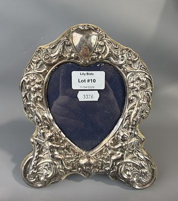 Hallmarked Silver Photo Frame Adorned with Cherubs
