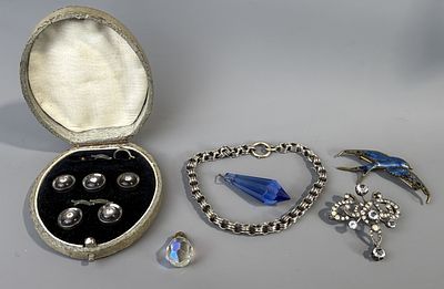 Collection of Vintage Jewellery to Include Silver Bracelet &amp; Buttons