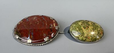 2 Stone Set Brooches