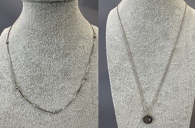 Oliver Bonas Silver Necklace Together with Another Silver Chain