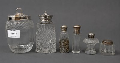 Collection of Hallmarked Silver Topped Bottles Etc Approx Weight of Silver 60g