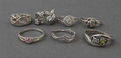 7 Silver Rings