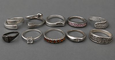10 Silver Rings