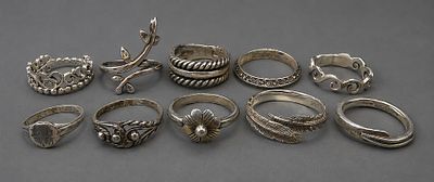 10 Silver Rings