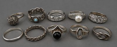 10 Silver Rings