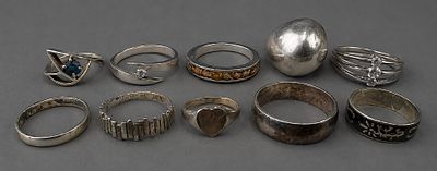 10 Silver Rings