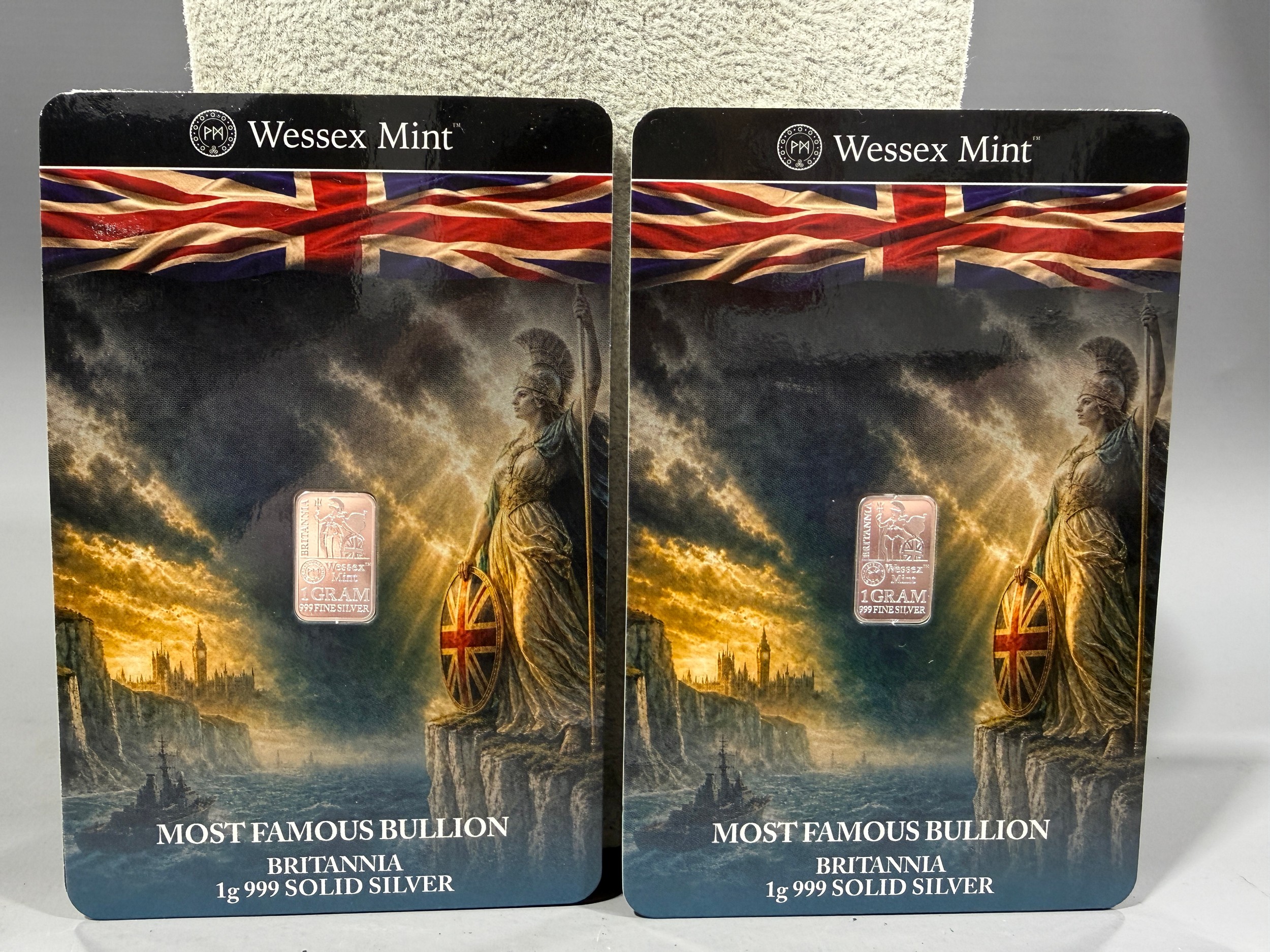 2 Wessex Mint Britannia 999 Silver Collectors Bars