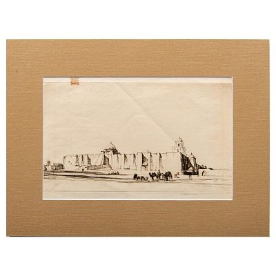 Louis Rosenberg (American) Dry Point Print on Paper, Signed. Drypoint intaglio print in black 