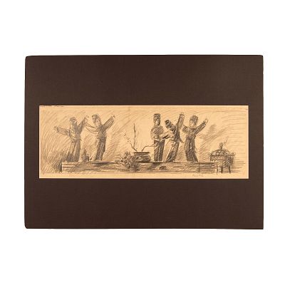 Paul Riba, Large Original Graphite Drawing on Paper, Signed. Large original graphite on paper 