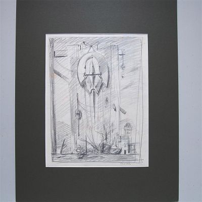 Paul Riba, Original Graphite Drawing on Paper, Signed. Medium size original graphite on paper 