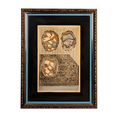 Louttre Bissiere, Original Color Woodcut on Paper, Signed. Original small edition color woodcut 