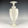 American Belleek Porcelain Vase Urn, Roses. Beautiful white glazed tall footed urn with delicate Image - 1
