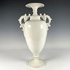American Belleek Porcelain Vase Urn, Roses. Beautiful white glazed tall footed urn with delicate Image - 2