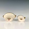 2pc Morgan Belleek Orient Sugar Bowl with Lid and Mini Creamer. A cream colored oval shaped Image - 2